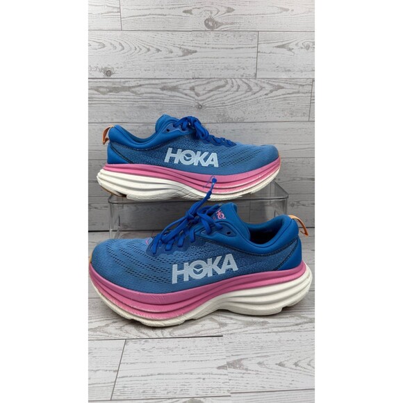 Hoka One One Shoes - Hoka One  W Bondi 8 Running Shoes Womens Size 9.5 B Blue Athletic Wide #388